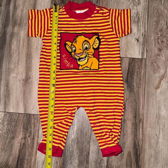 Vintage Disney The Lion King - Red & Yellow Stripe Romper Simba S Disney Store - Picture 4 of 6